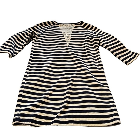 JEAN Pascale - Cute Nautical Striped dress - Lace insert back panel - Size Small - Picture 10 of 10
